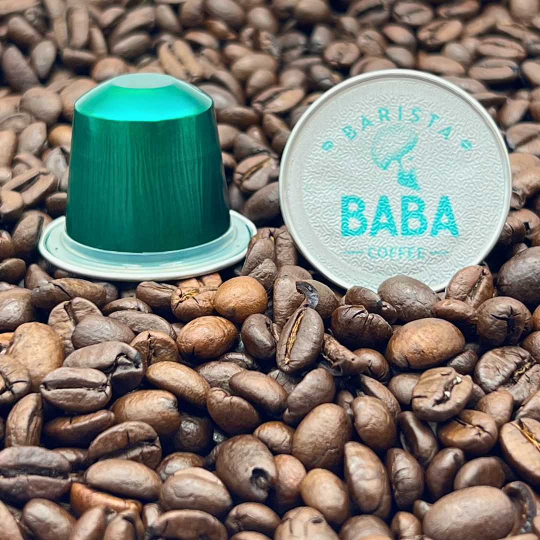 Close up of Blend Down Under Nespresso Compatible Coffee Capsules by Barista Baba Coffee