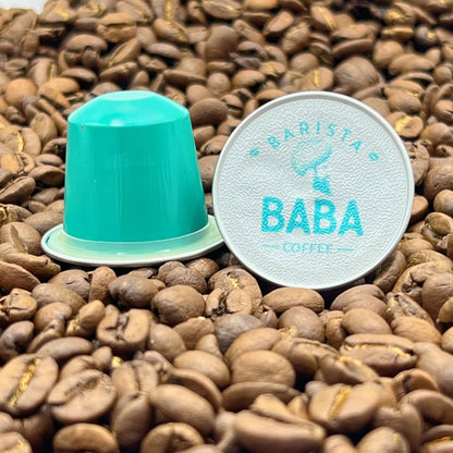 Close up of Crema Koala Nespresso Compatible Coffee Capsules by Barista Baba Coffee